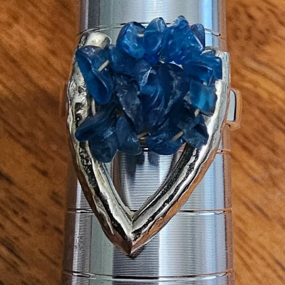Cavansite Crystal Ring